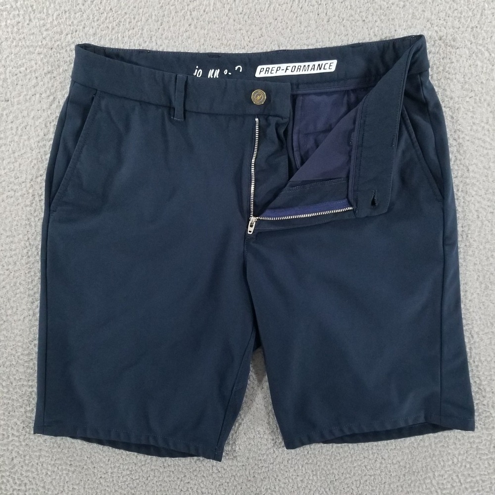 Johnnie-O Shorts Mens 32 Blue Prep-Formance Golf Performance Chinos Flat Front